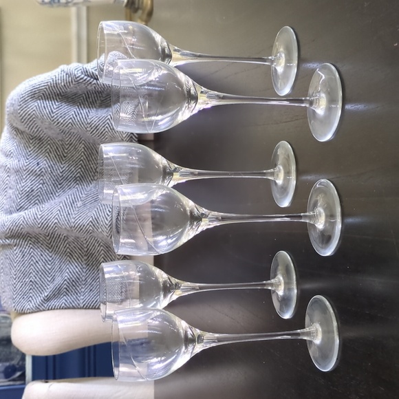 Vintage Kosta Boda Crystal Line Wine Cordial Glasses by Anna Ehrner set of 6 - Picture 2 of 7